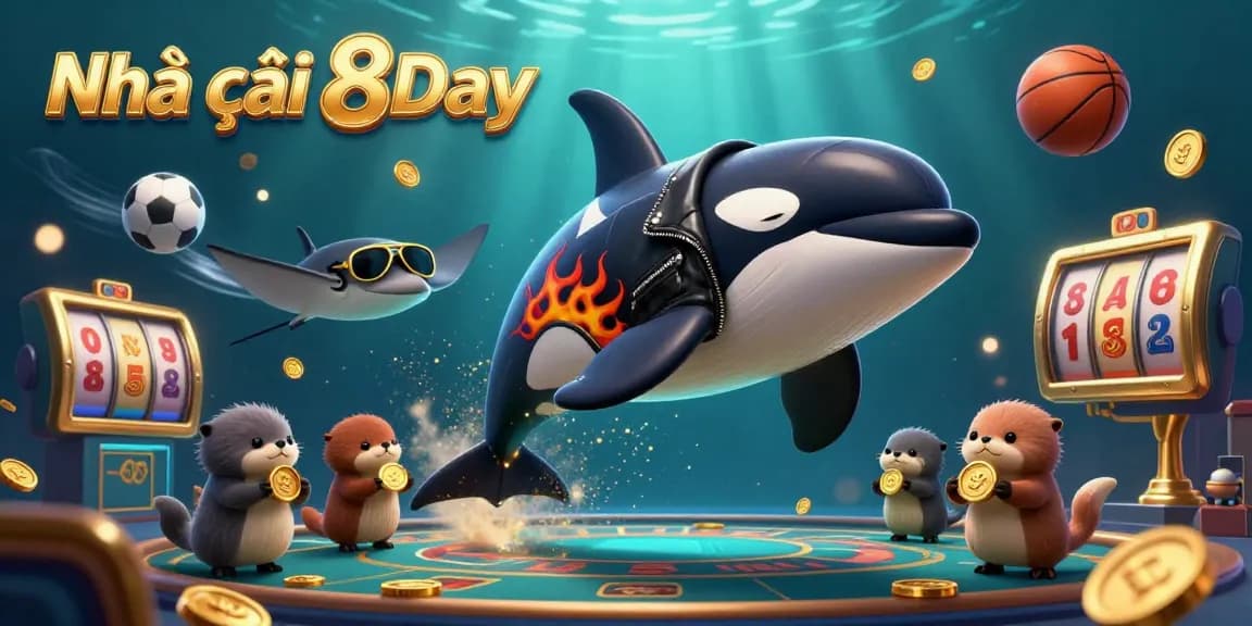 Engage with the thrilling gameplay at Nhà cái 8Day, featuring dynamic gambling elements and colorful characters.