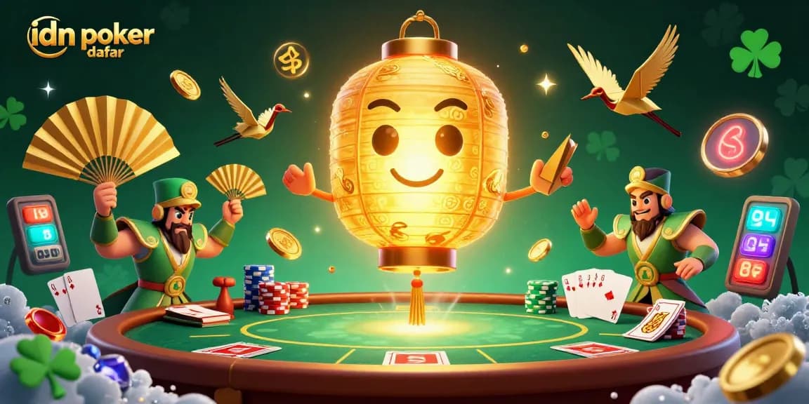 Gambarlah segalanya tentang idn poker daftar dengan suasana kasino yang meriah dan elemen poker menarik.