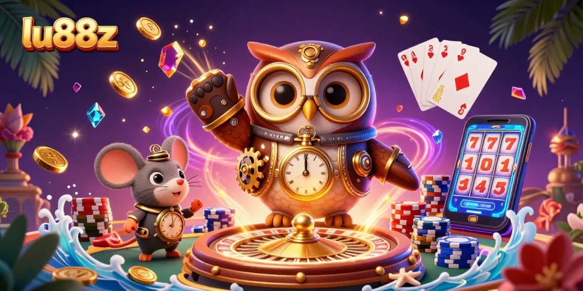 Experience the excitement of lu88z online gaming with an action-packed casino scene featuring vibrant characters and rich visuals.