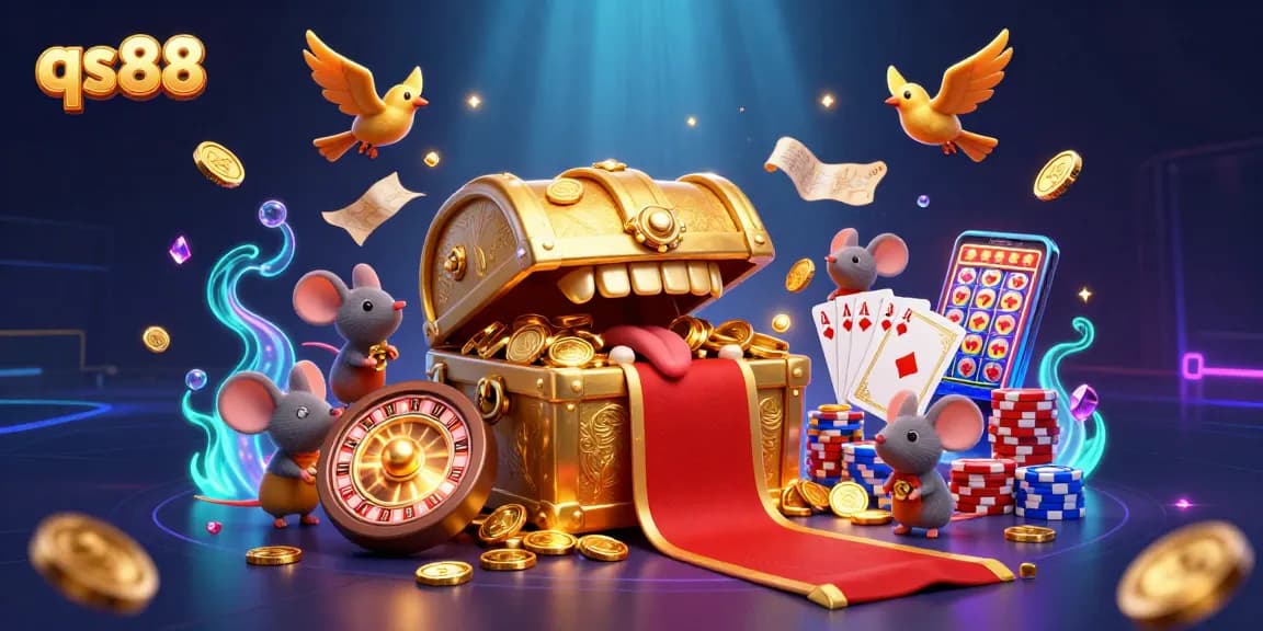 Engage with qs88's thrilling online casino experience featuring dynamic game elements and festive visuals.