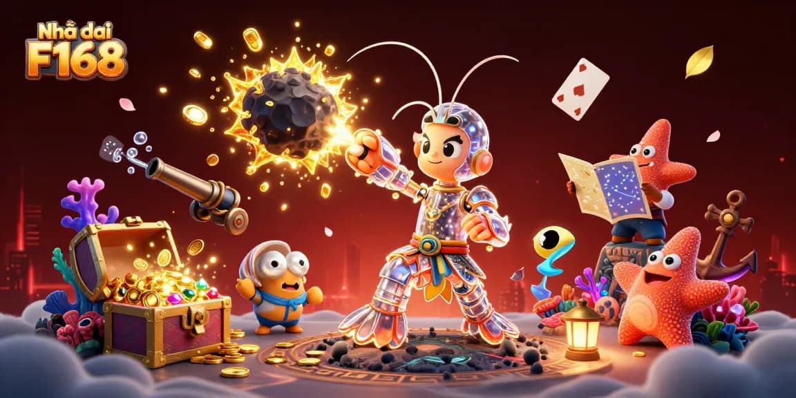 Experience excitement at Nhà cái F168 with a vivid underwater casino adventure featuring unique treasure and gaming elements.