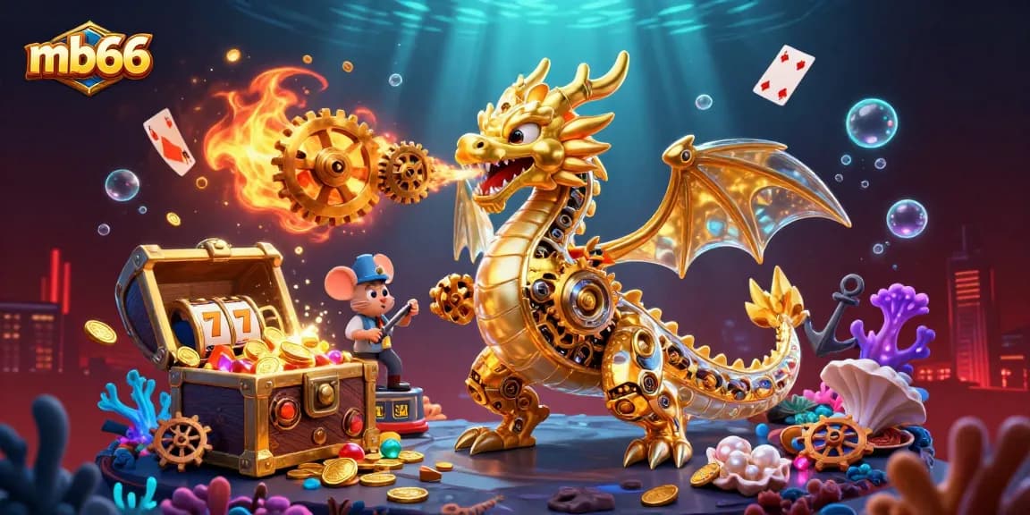 Engage with mb66 as the golden dragon breathes gears amidst dynamic casino elements.