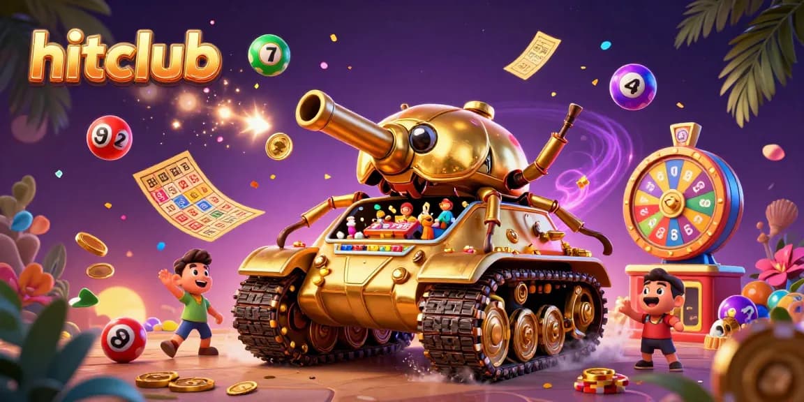 Engage with hitclub's vibrant casino adventure featuring a golden beetle tank and lottery excitement.