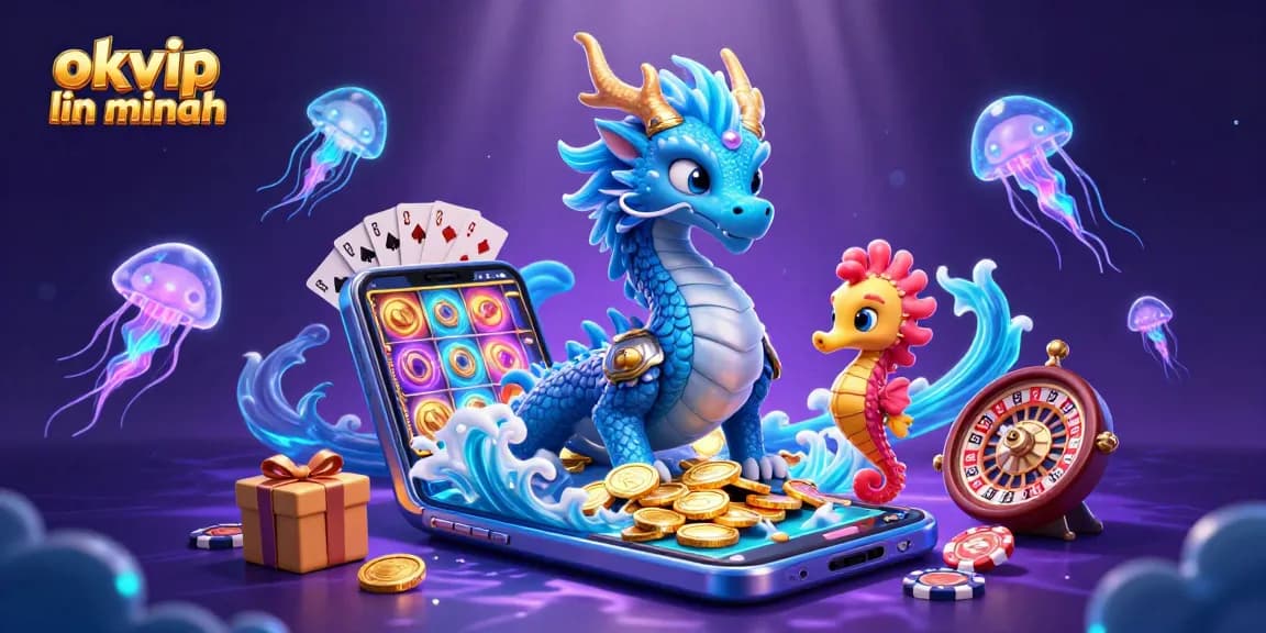 Experience the thrill of okvip liên minh with a magical 3D underwater casino illustration.