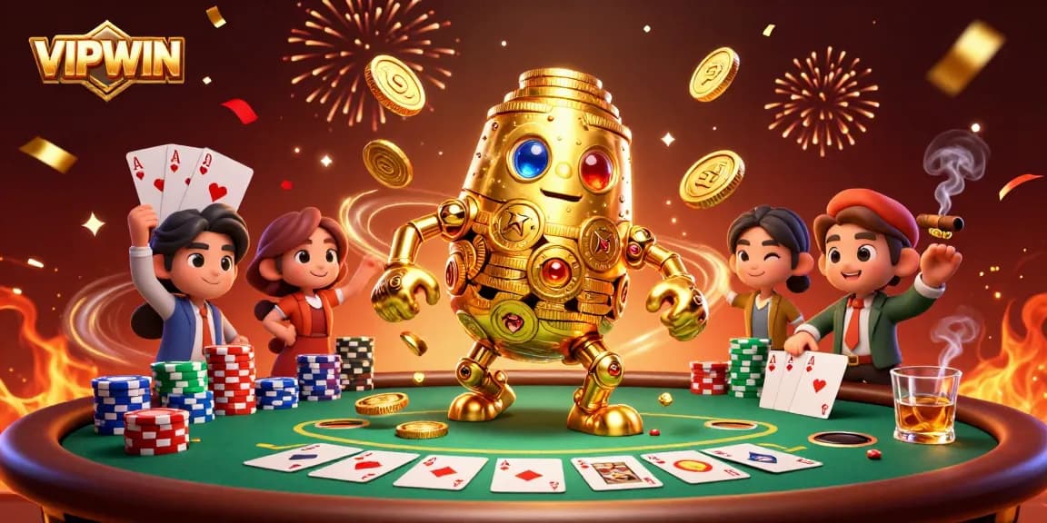 Spin the reels at VIPWIN, where golden golem fortune meets thrilling poker action.