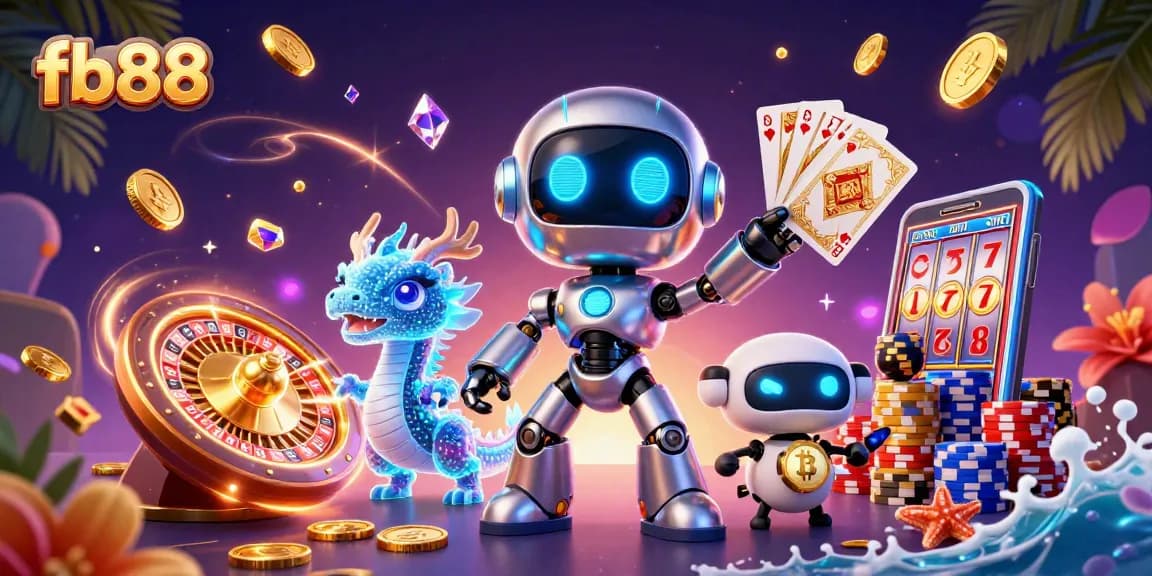 fb88 enhances gaming dynamics with vibrant casino elements and characters in action.