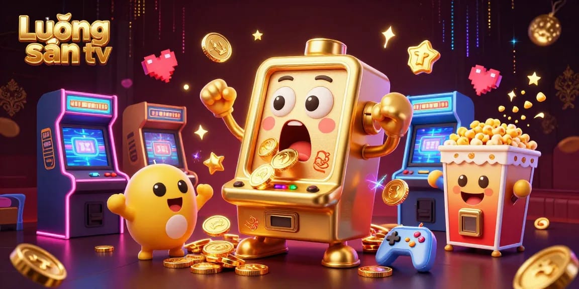 Lương sơn tv slot machine jackpot scene with cheering machines and golden visuals
