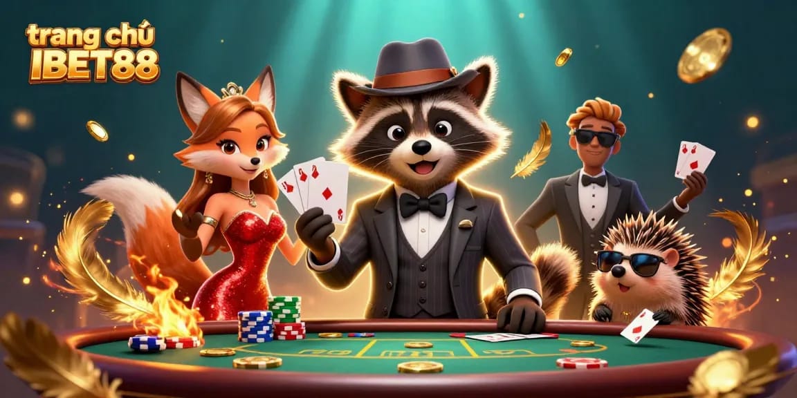 Experience the allure of gaming at trang chủ IBET88 with a royal flush and vibrant casino ambiance.