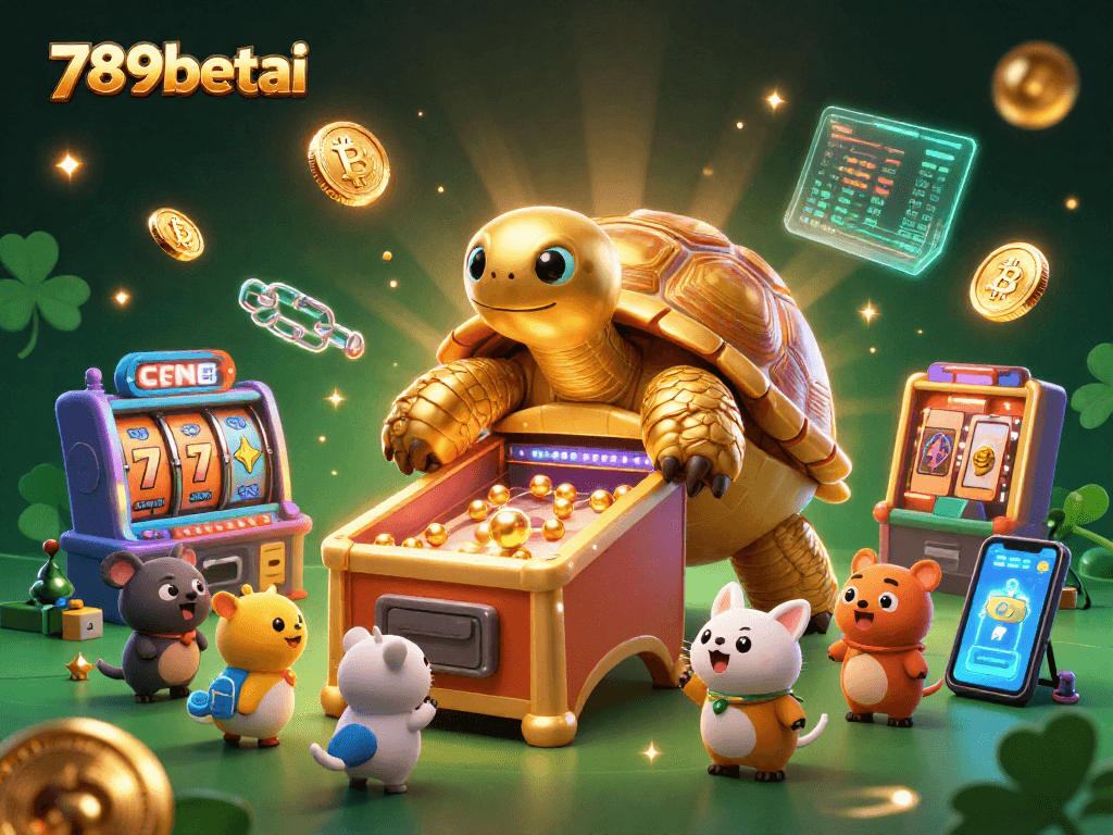 Experience exciting gaming thrills with 789betai's slot machines featuring a golden tortoise pinball!