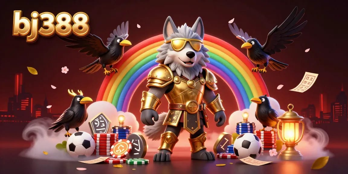 Experience the thrilling sports betting action at bj388 with a dynamic illustration of iconic characters in an engaging casino environment.