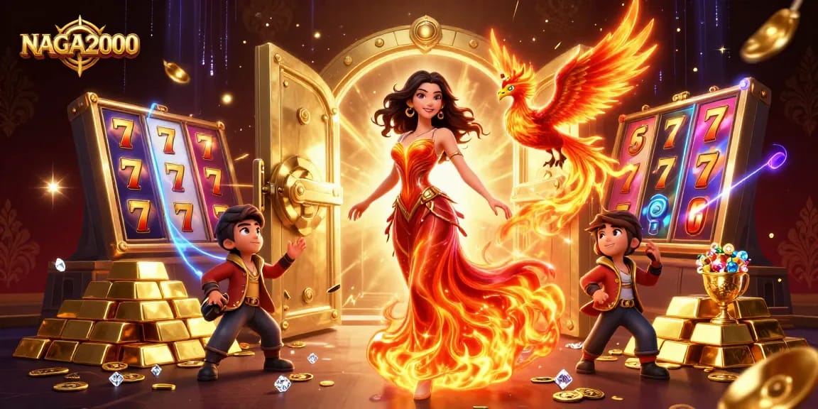 Pengalaman permainan slot NAGA2000 dengan seorang wanita Asia yang menakjubkan, phoenix, dan harta karun