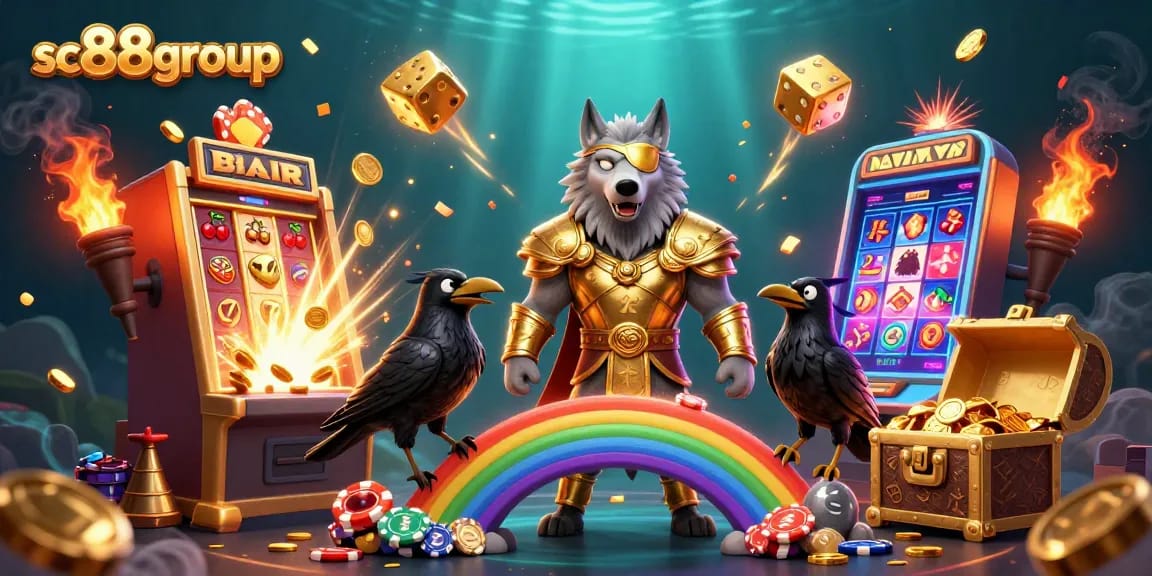 Experience the thrilling world of sc88group with symbolic Norse characters and vibrant casino elements.