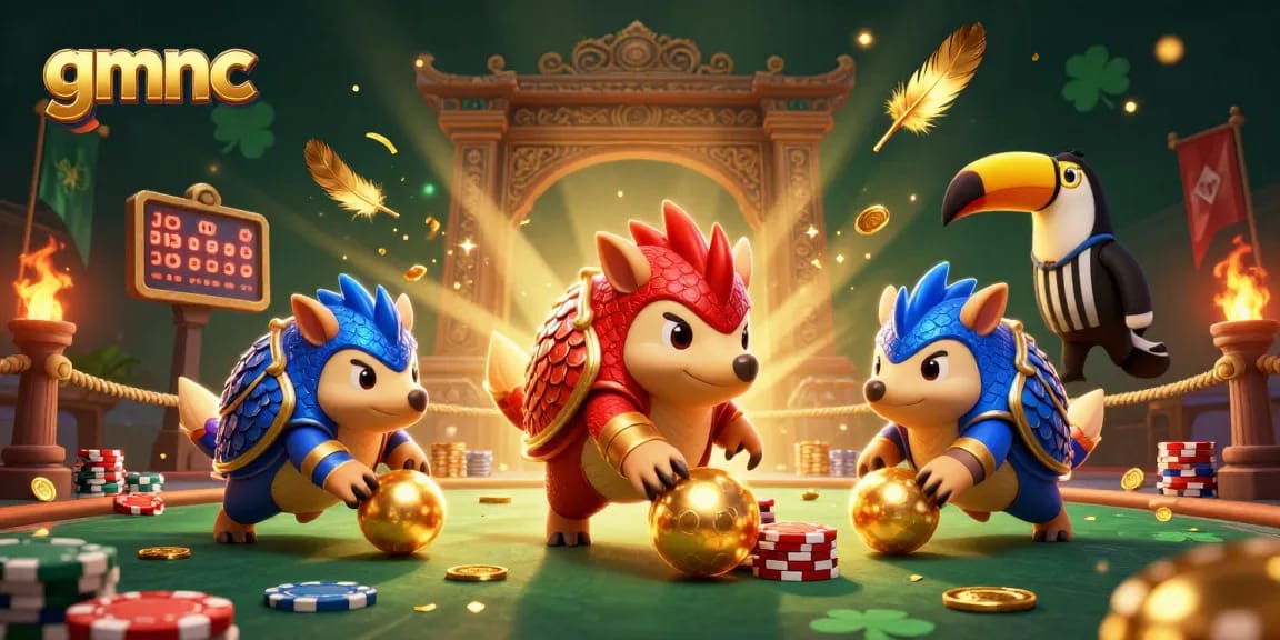 gmnc showcases rival pangolins in a dynamic casino-themed duel, highlighting action-packed gambling excitement.