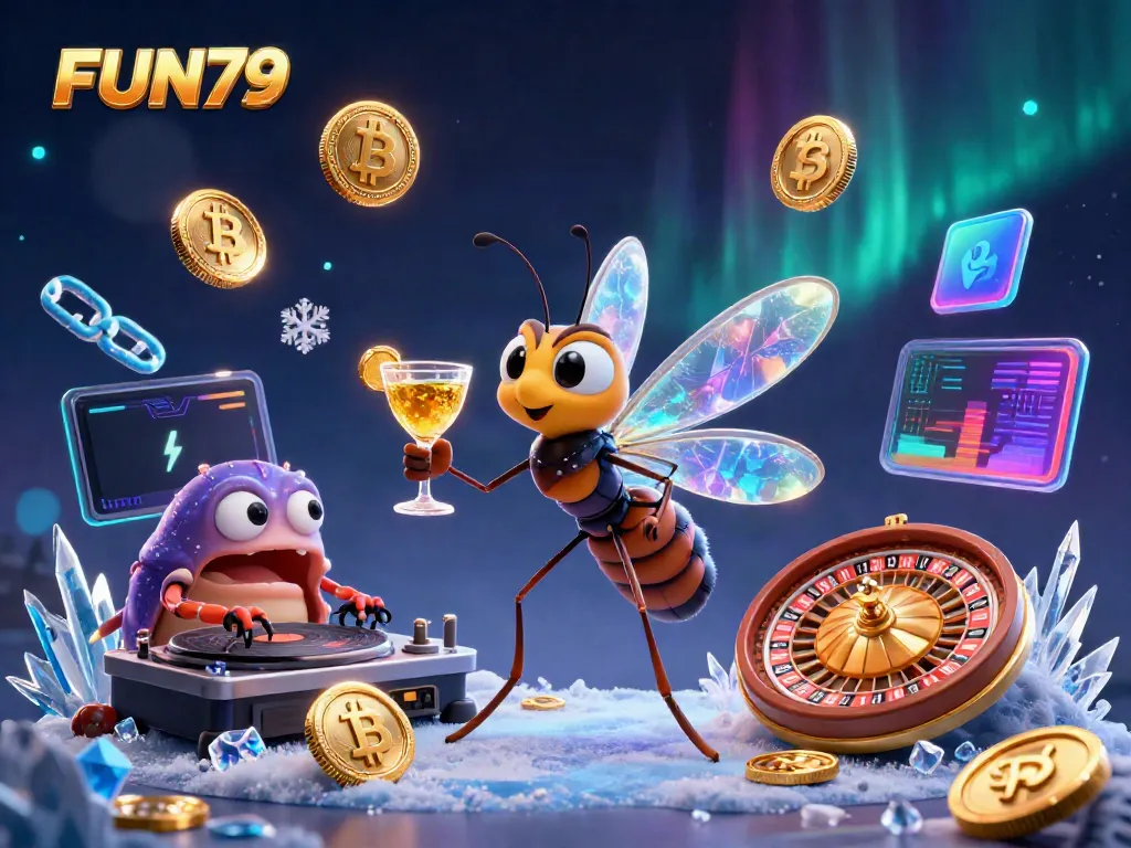 Experience thrilling gaming at FUN79 with vibrant casino characters and crypto elements in action.