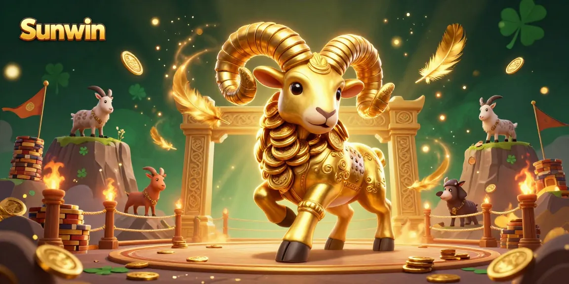 Engage in winning slots at Sunwin with the golden ram charging towards enormous jackpots!