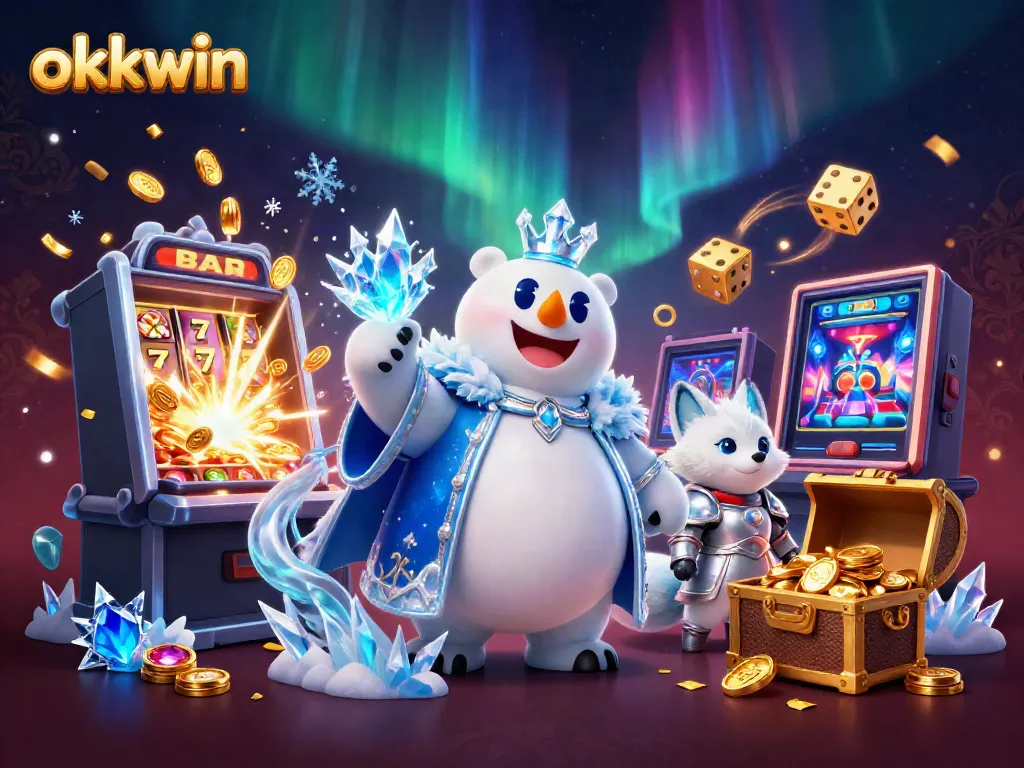 Experience explosive wins at okkwin casino with vibrant slot machine action and charming characters.