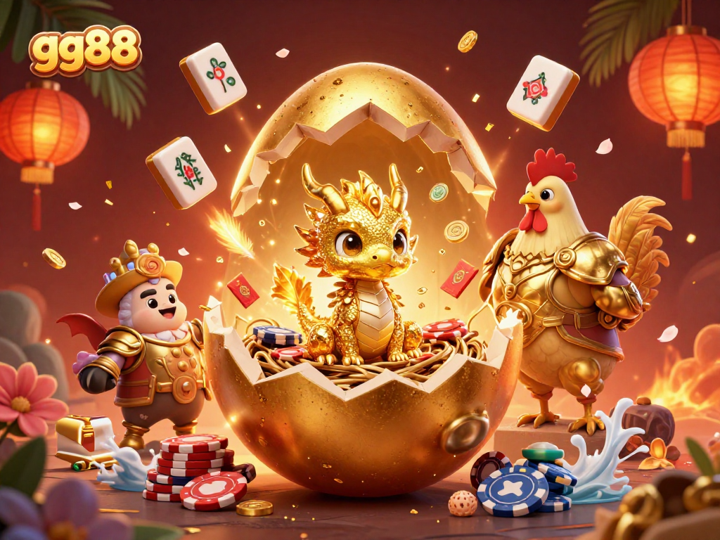 Experience the thrill of gg88 with captivating golden dragon imagery and dynamic casino elements.