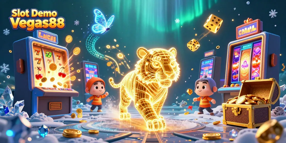Experience Slot Demo Vegas88 with vibrant visuals, golden tiger, and exciting gaming elements.