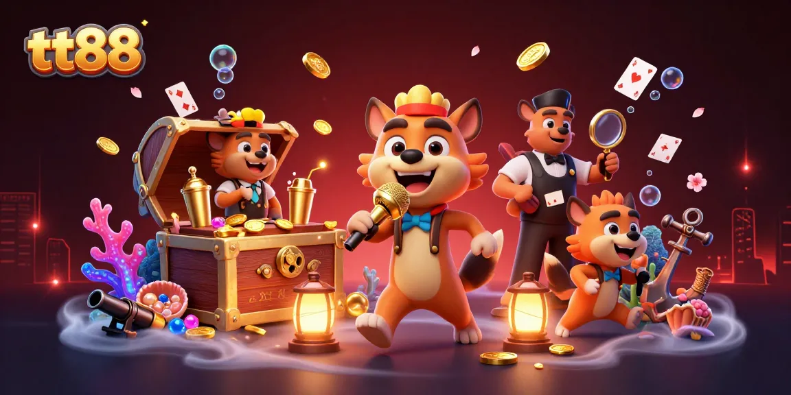 tt88 offers a vibrant casino atmosphere as hyenas engage in comedy, bartending, and security.