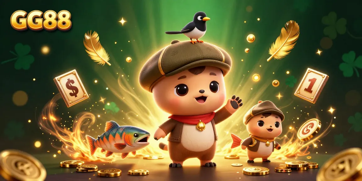 Join the excitement at GG88 with vibrant gaming elements and lively characters in this dynamic illustration.