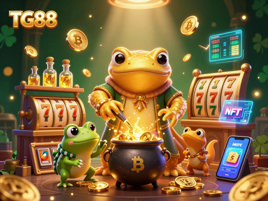Gamblers winning big at TG88, featuring vibrant characters in a dynamic online casino scene.