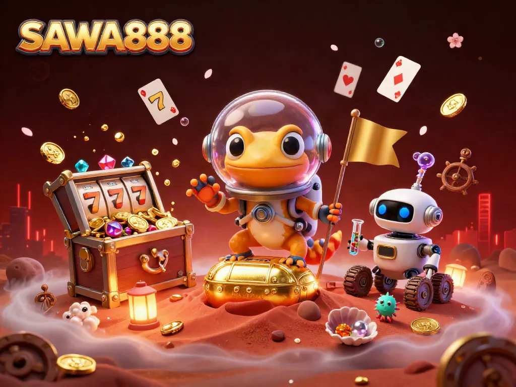 Experience thrilling slots with SAWA888 in an alien casino adventure.
