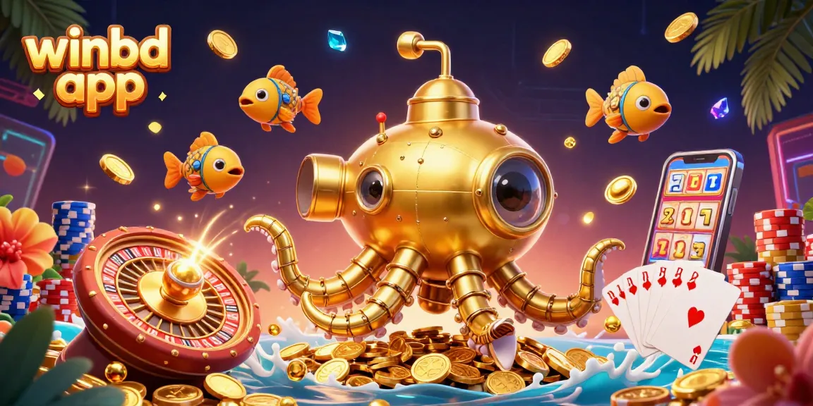 Experience the thrilling winbd app with exciting games, golden coins, and vibrant casino elements.