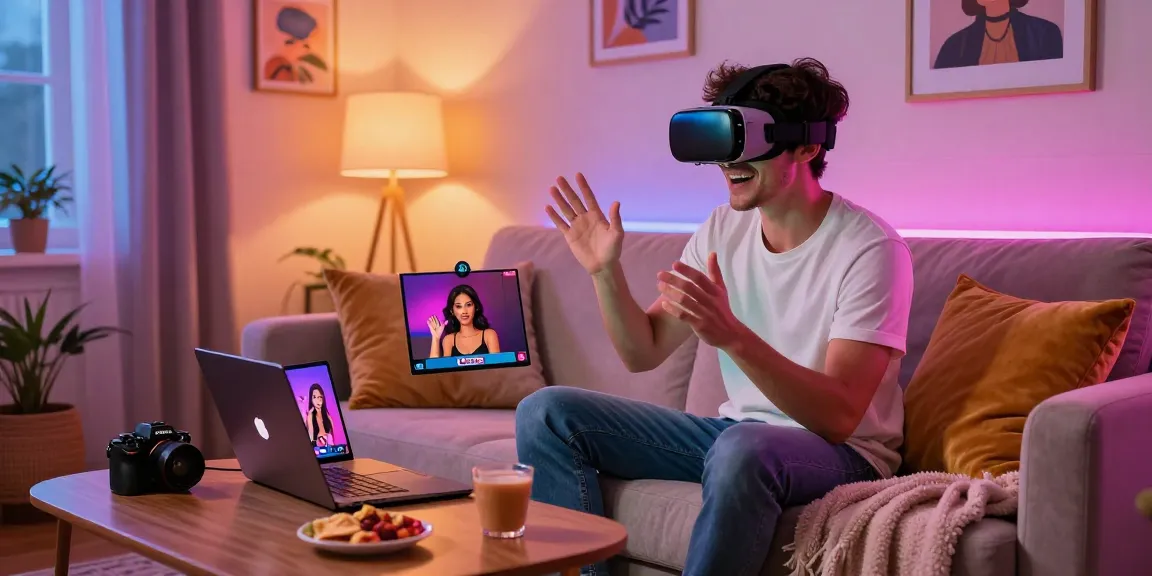 Engaging user experience in an nsfw AI chat environment showcasing modern technology and vibrant decor.