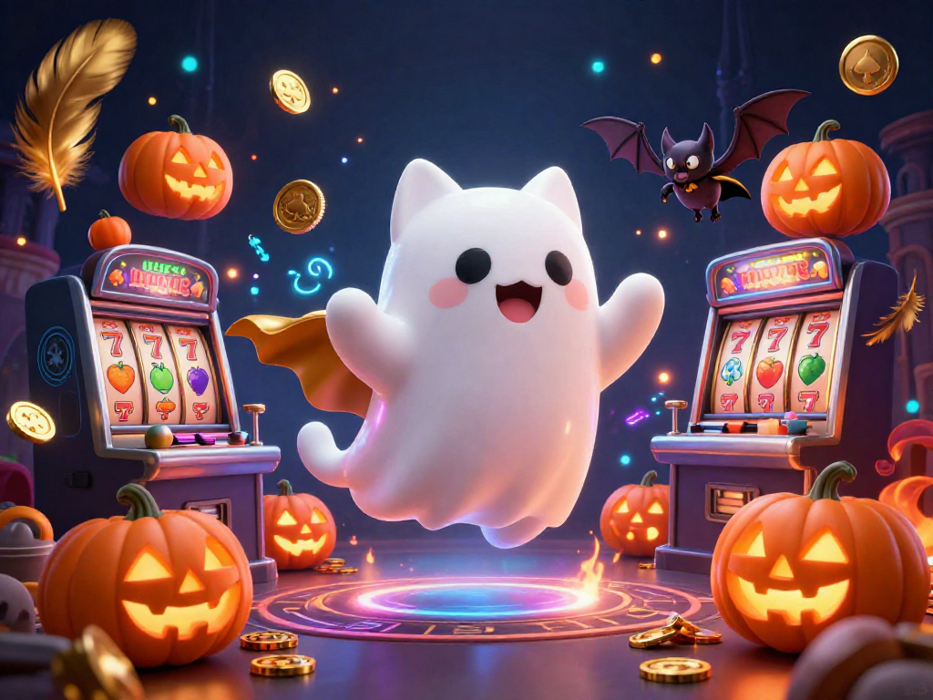 Explore exciting gaming action with 99OK's vibrant haunted casino scene featuring distinctive characters and slot machines.