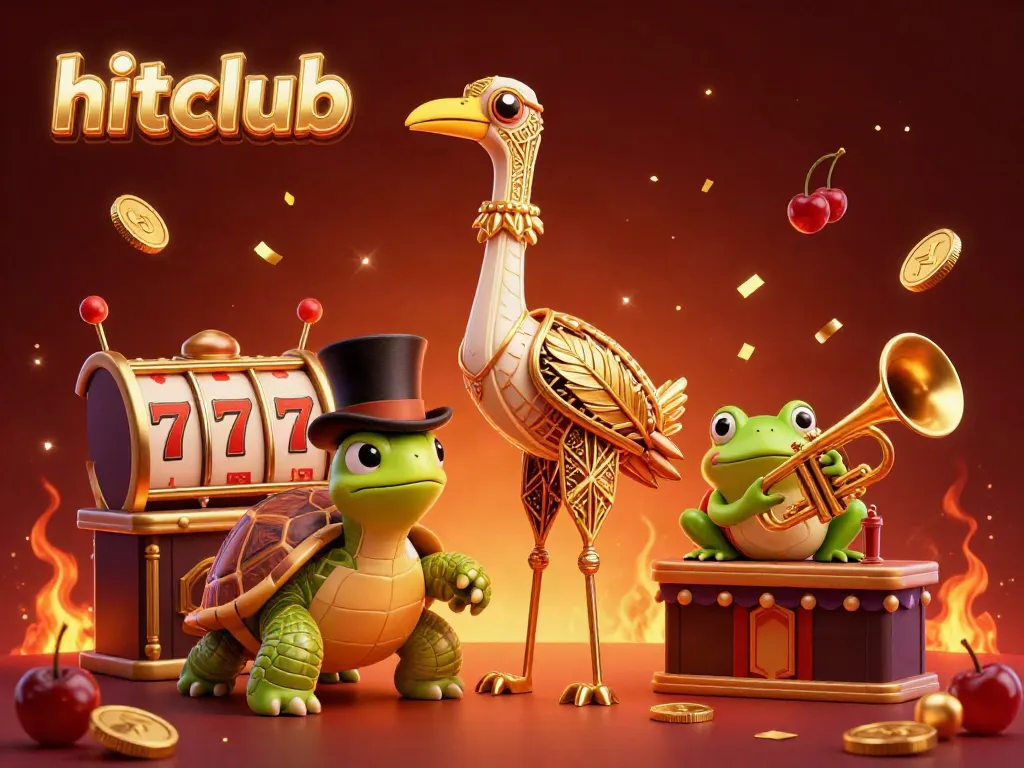 Experience thrilling gameplay at hitclub with vibrant 3D casino characters surrounded by colorful slot elements.