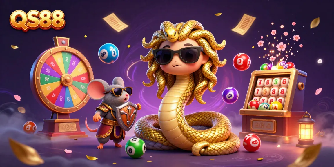 Experience the excitement of QS88 with colorful lottery games and dynamic characters in an engaging 3D scene.