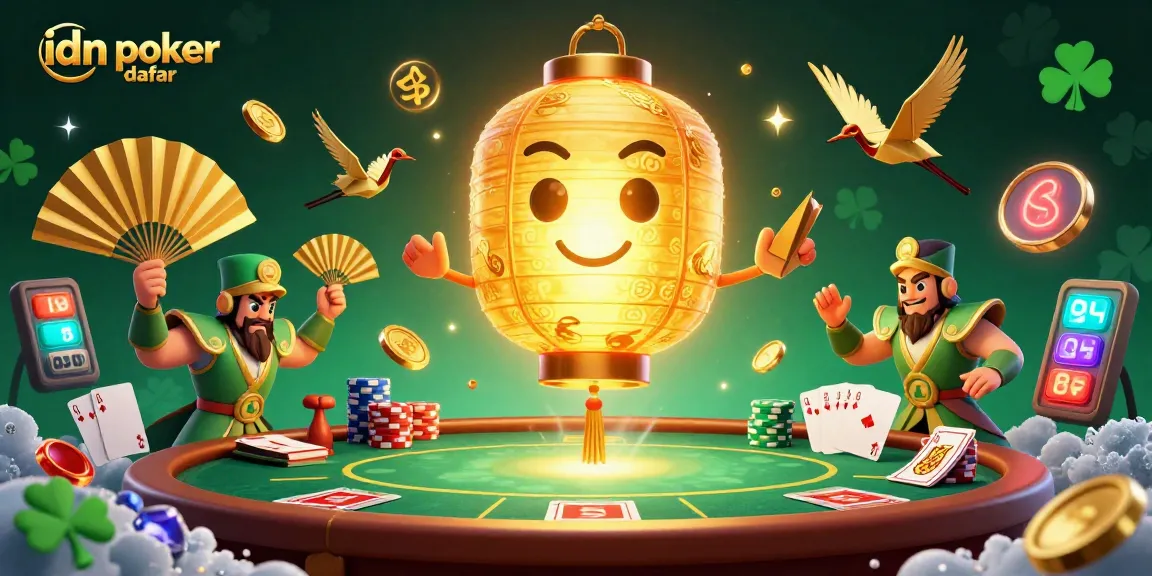 Gambarlah segalanya tentang idn poker daftar dengan suasana kasino yang meriah dan elemen poker menarik.