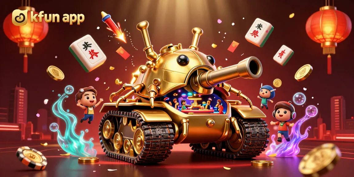 Engage with the vibrant world of the okfun app featuring a golden beetle tank casino illustration.