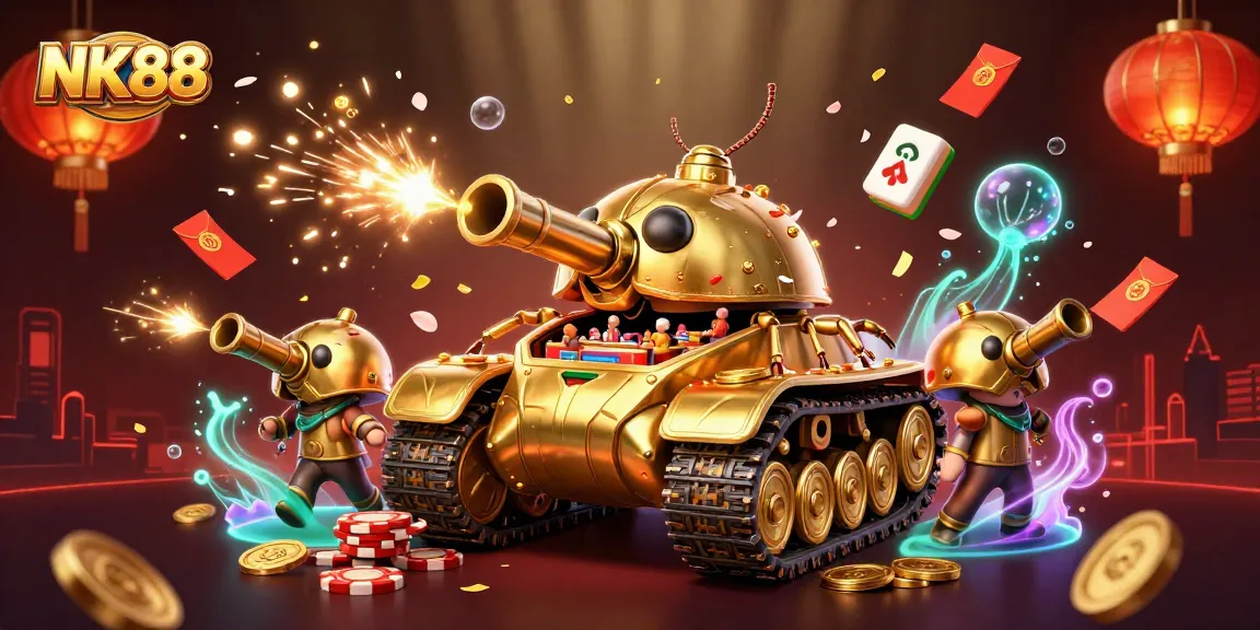 Experience thrilling luck at NK88 with a 3D illustration of a miniature casino adventure.