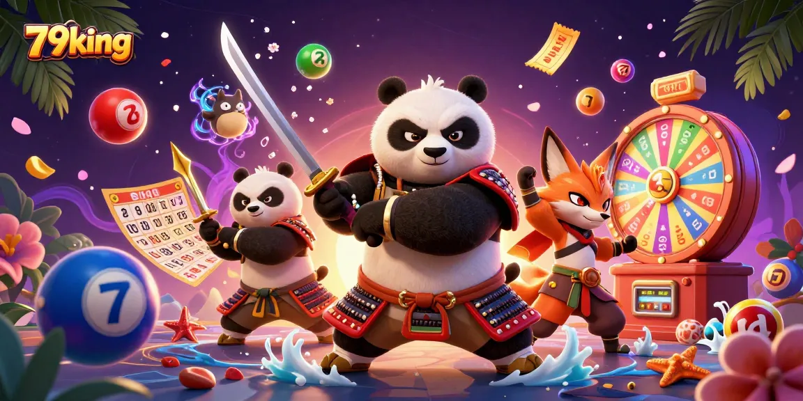 79king engages players with colorful lottery elements and dynamic characters in a rich scene.