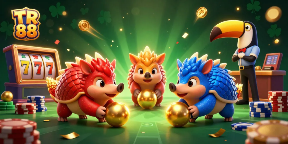 TR 88 pangolins compete in a vibrant casino scene filled with slot elements.