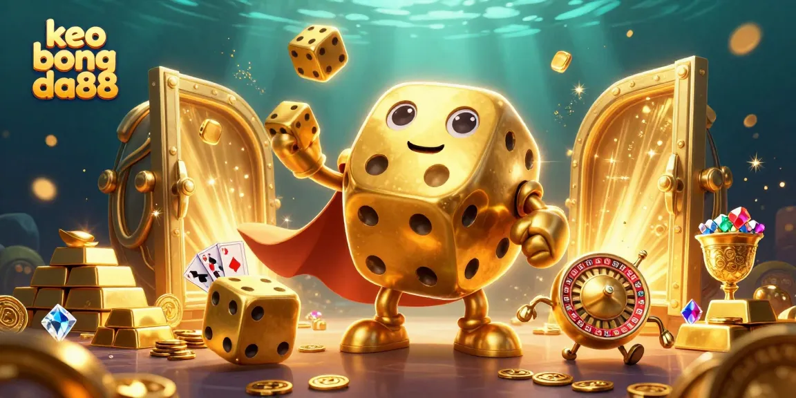 Experience the excitement of keo bong da88 with golden dice and treasure, perfect for gamblers.