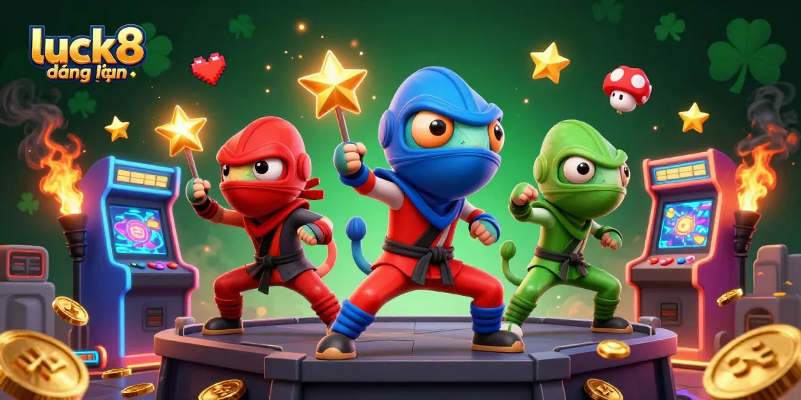 Engage in exciting gaming action at luck8 đăng nhập with vibrant characters and casino-themed elements.